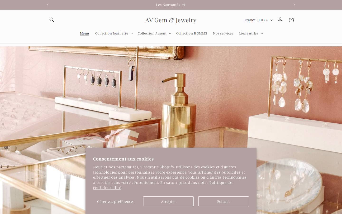 av-gemjewelry.com homepage screenshot