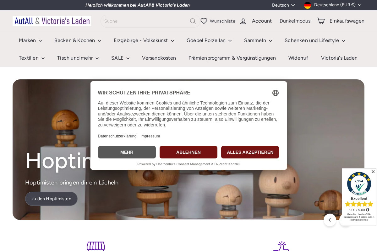 AutAll & Victoria's Laden homepage screenshot