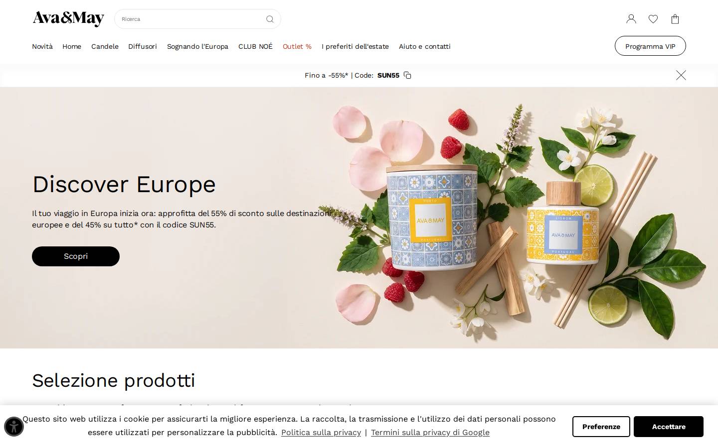 Ava May homepage screenshot
