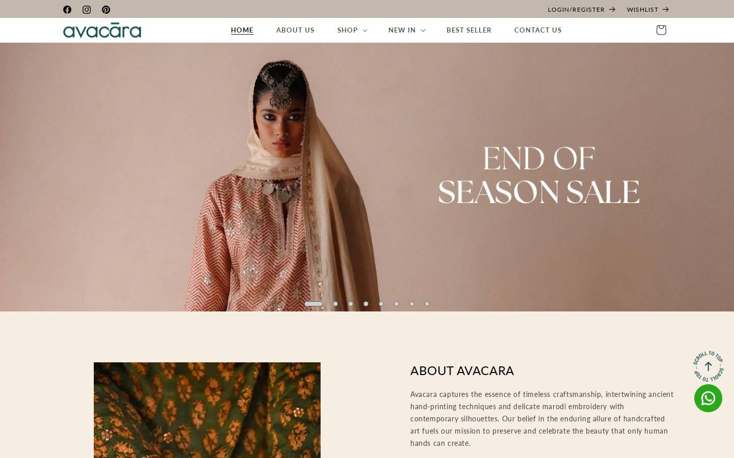 avacarajaipur.com homepage screenshot
