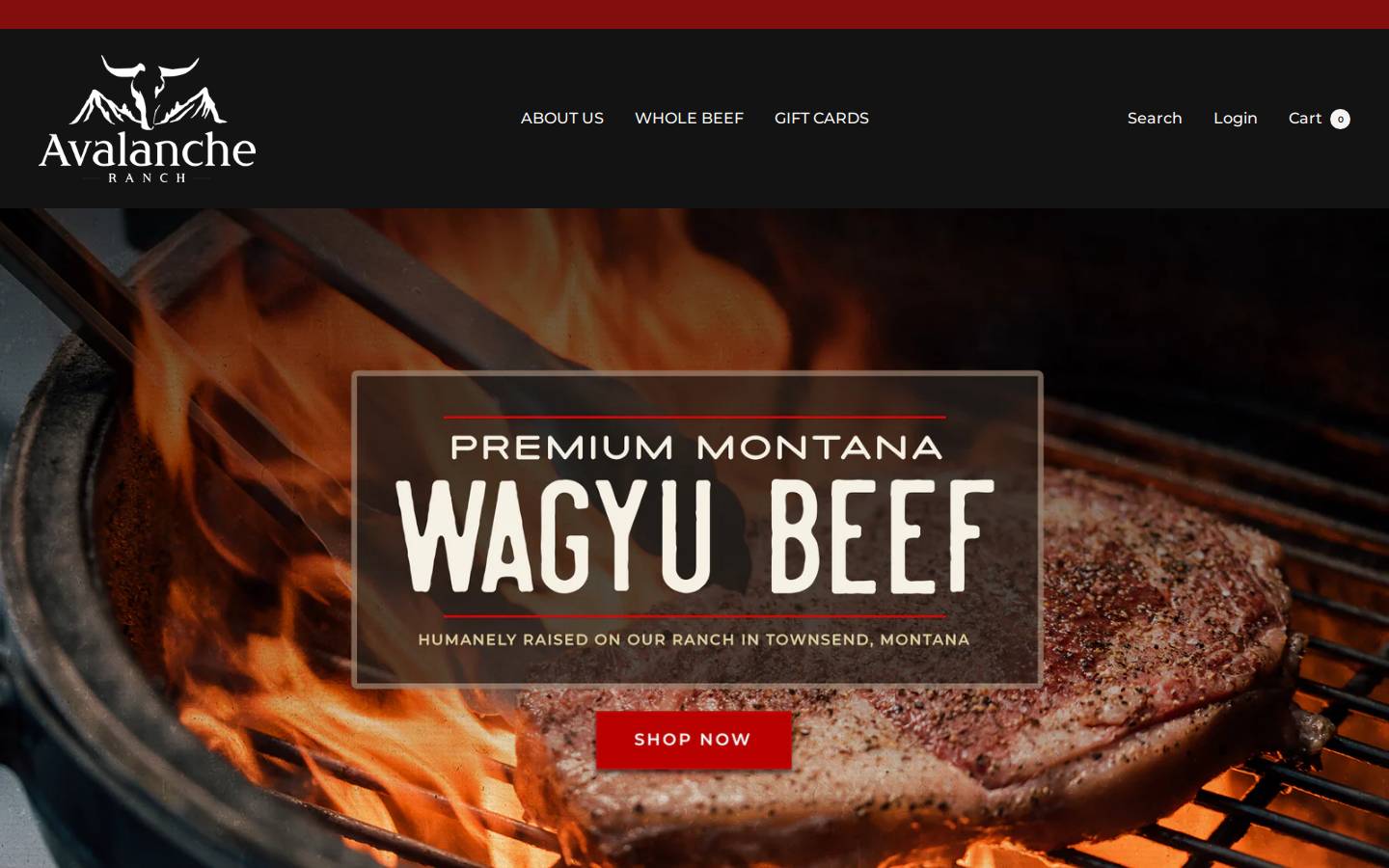 avalanchewagyu.com homepage screenshot