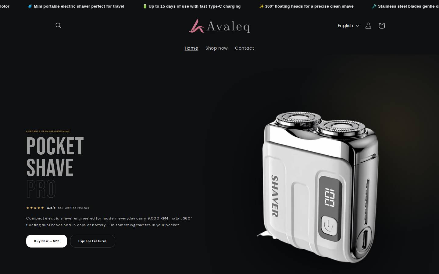 avaleq.com homepage screenshot