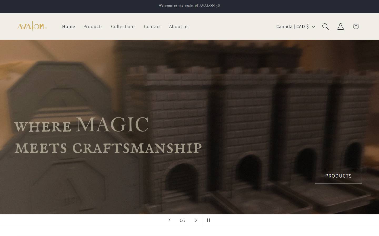 avalon3d.com homepage screenshot