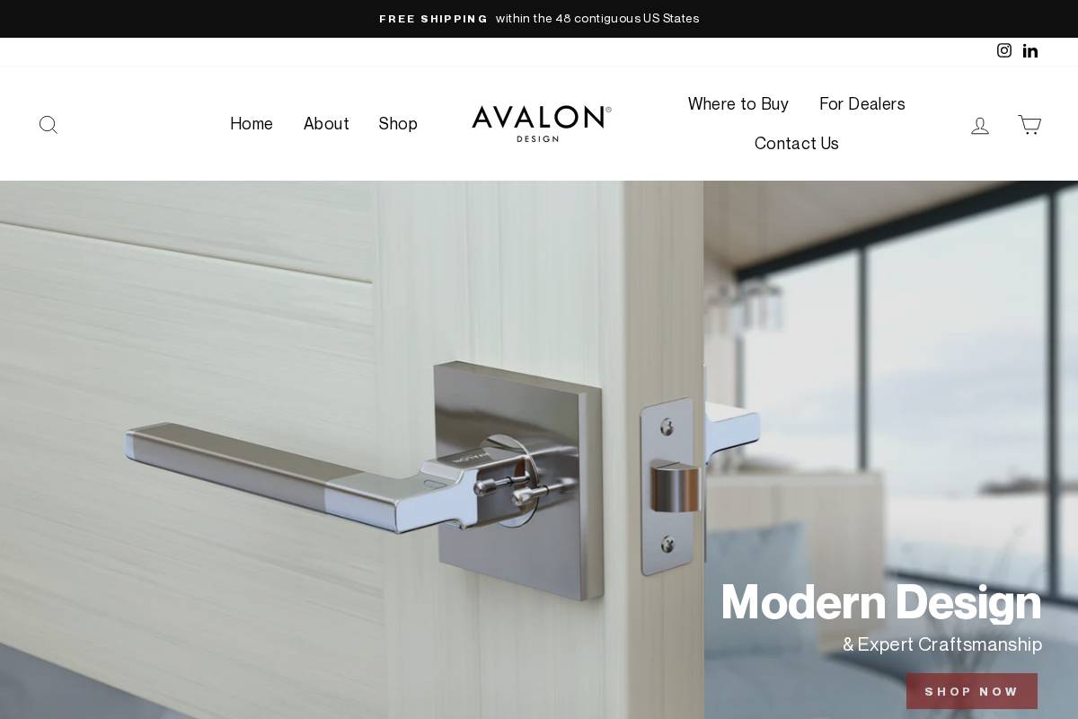 avalondesignshop.com homepage screenshot