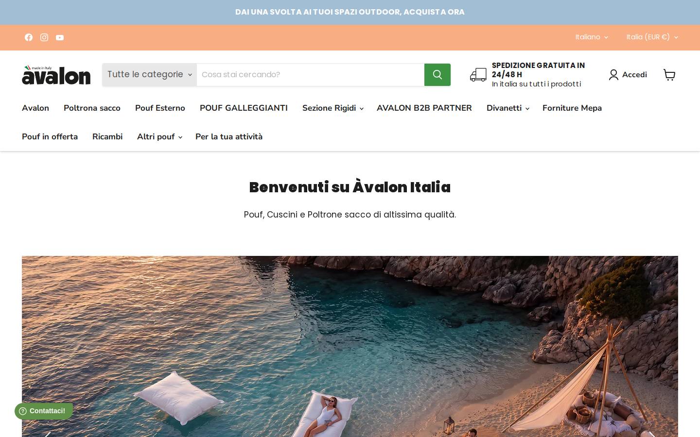 avalonpouf.it homepage screenshot