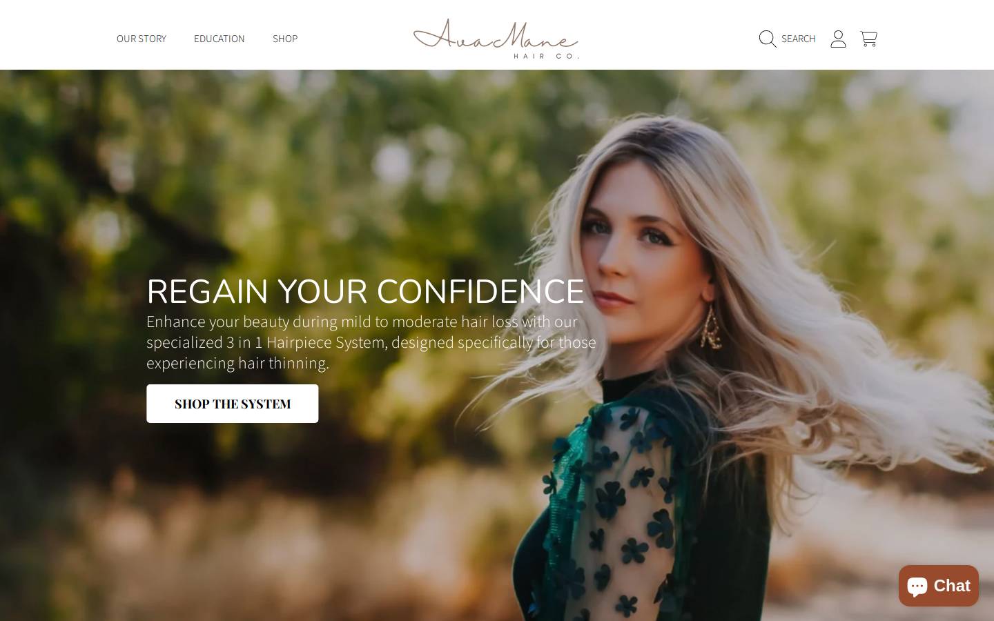 avamanehairco.com homepage screenshot
