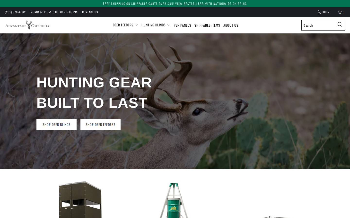avantageoutdoor.com homepage screenshot