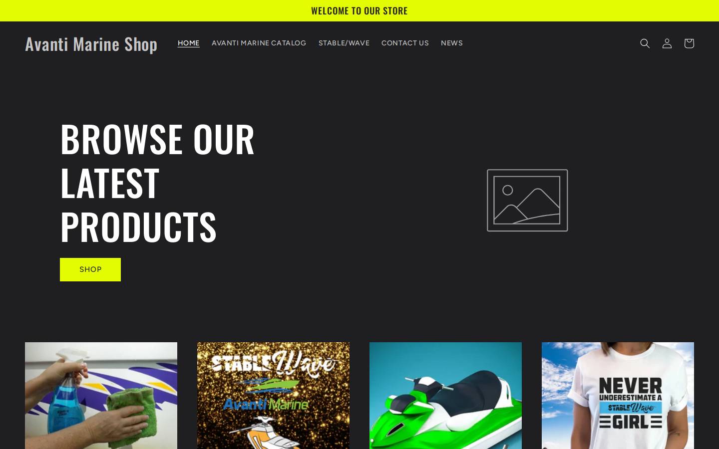 avantimarineshop.com homepage screenshot