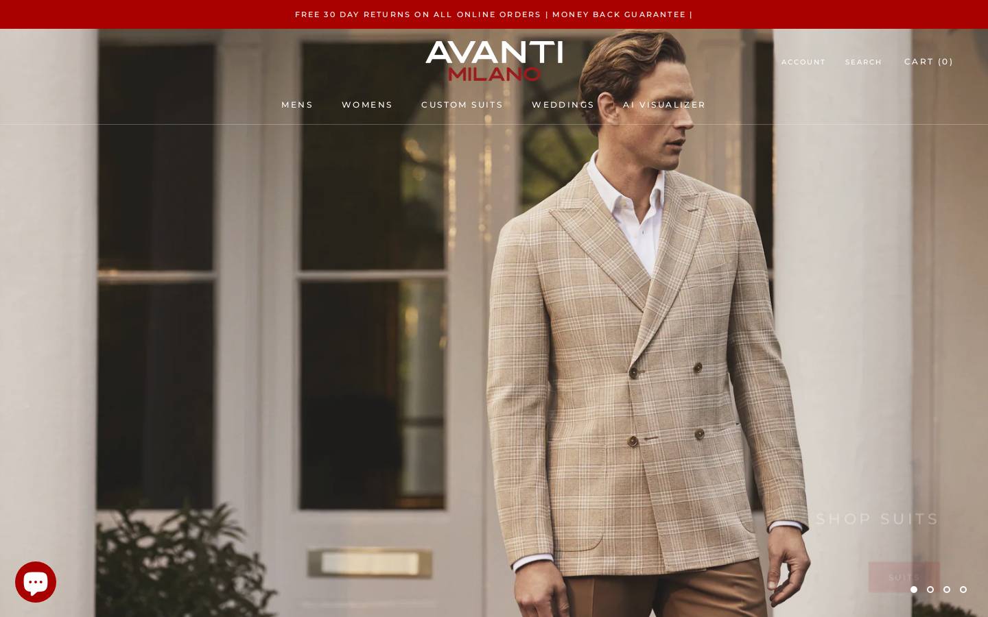 avantimilanomenswear.com homepage screenshot