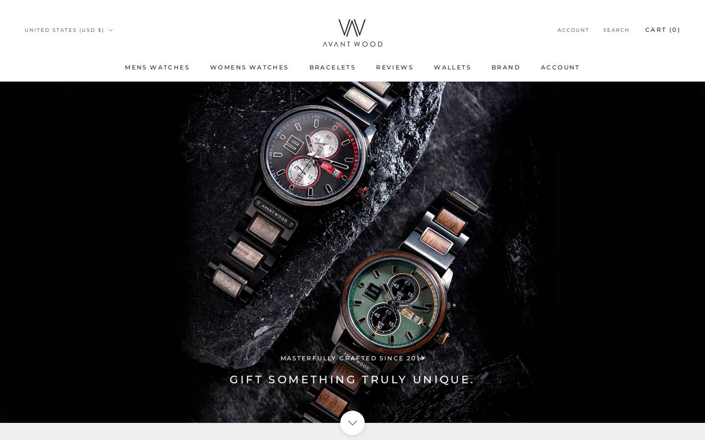avantwood.com homepage screenshot