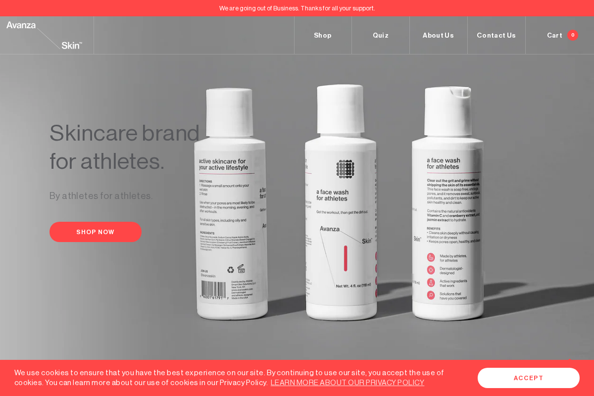 avanzaskin.com homepage screenshot