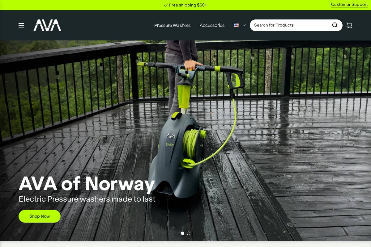 AVA of Norway homepage screenshot