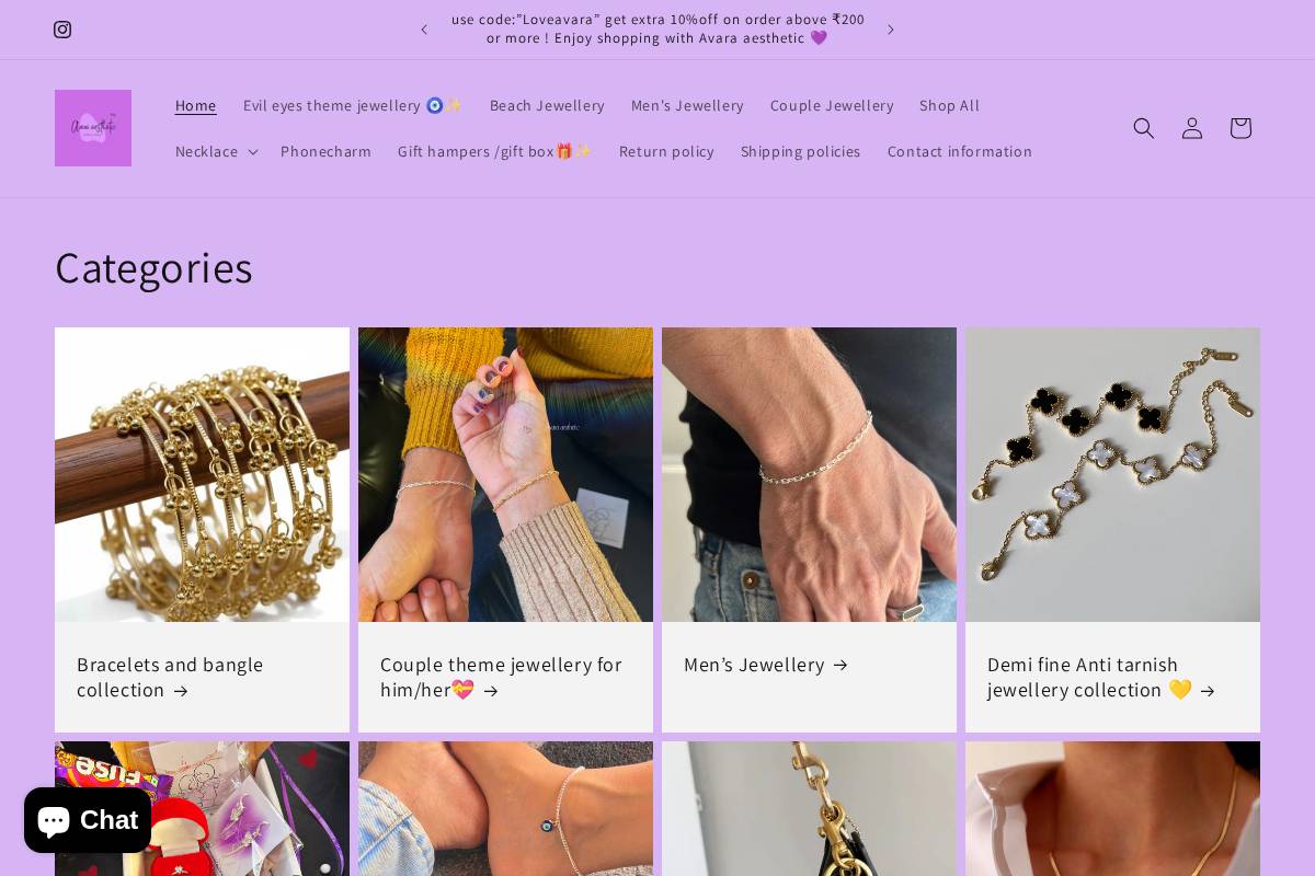 avaraaesthetic.com homepage screenshot