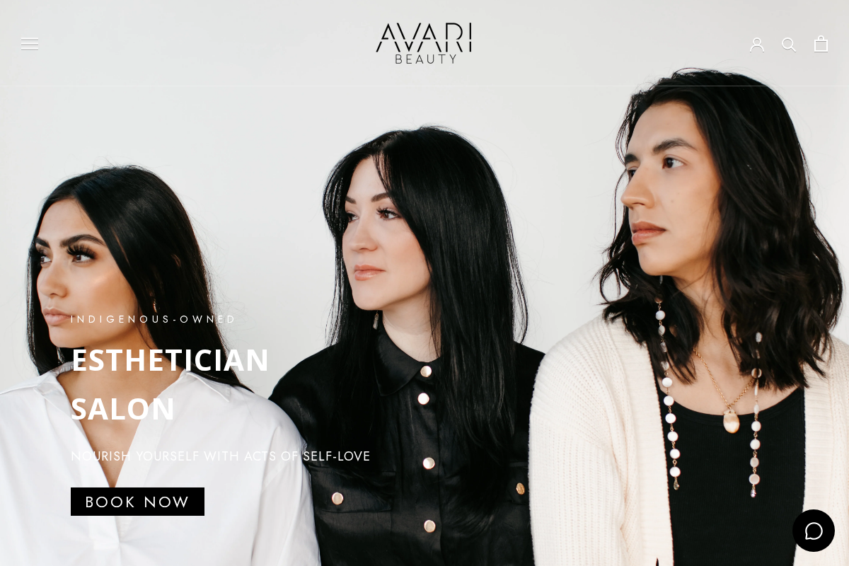 AVARI BEAUTY homepage screenshot