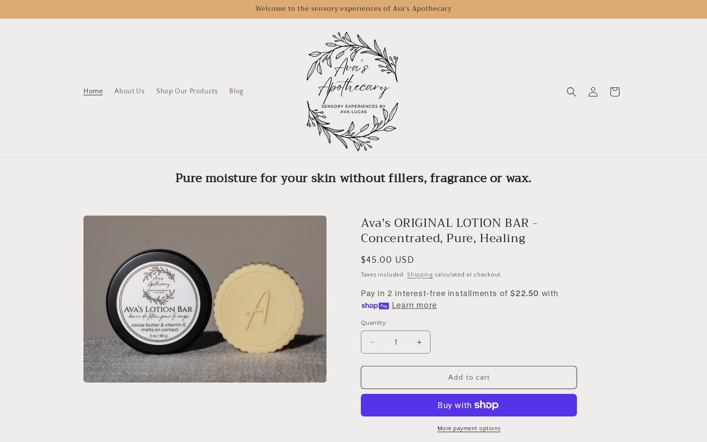 avasapothecary.com homepage screenshot