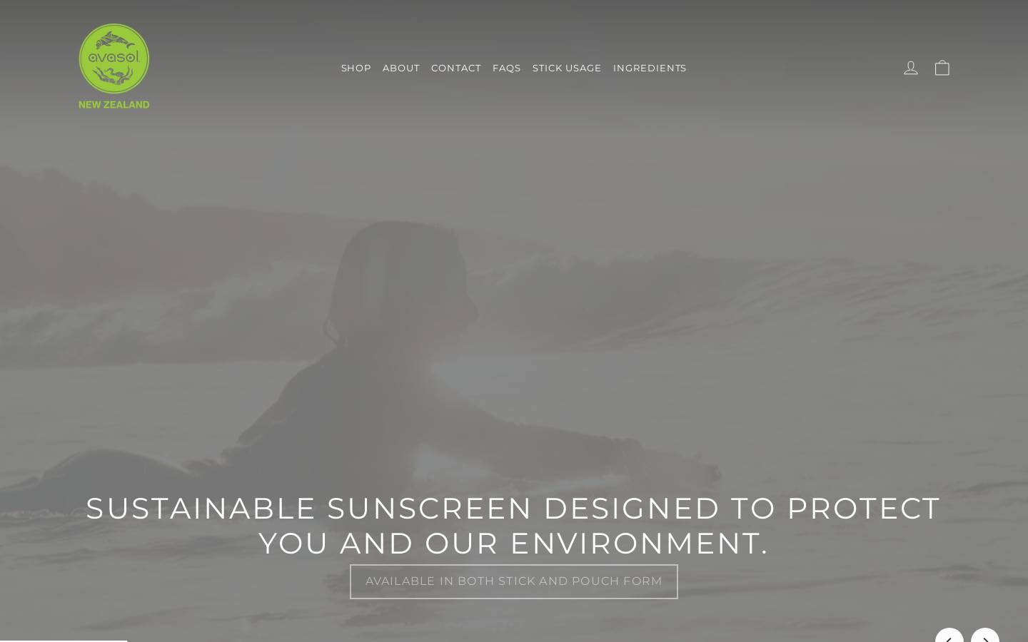 avasol.co.nz homepage screenshot