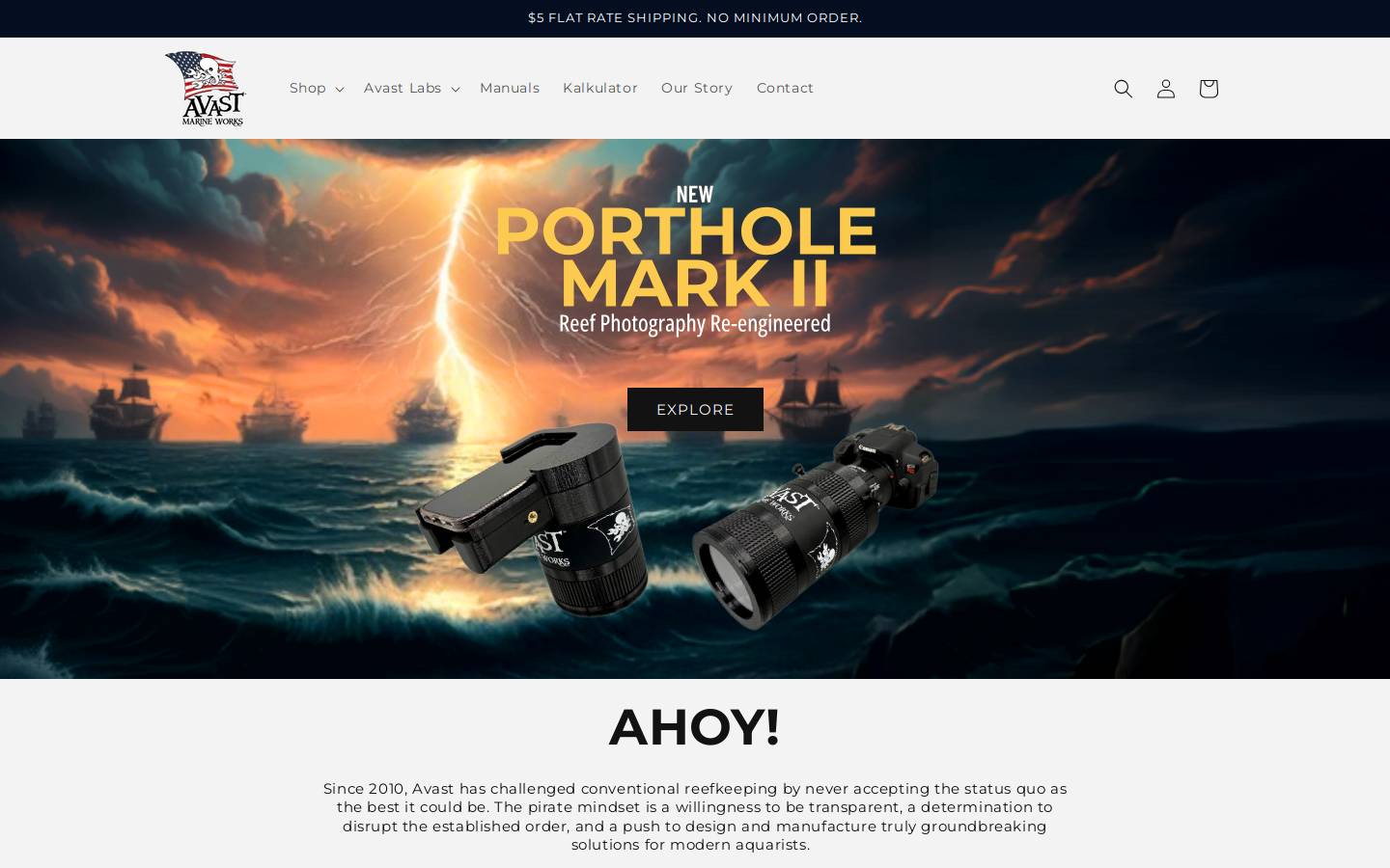 avastmarine.com homepage screenshot