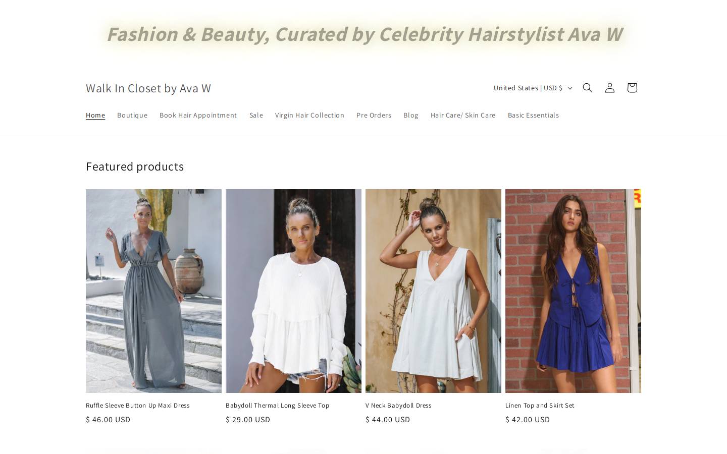 avawhair.com homepage screenshot