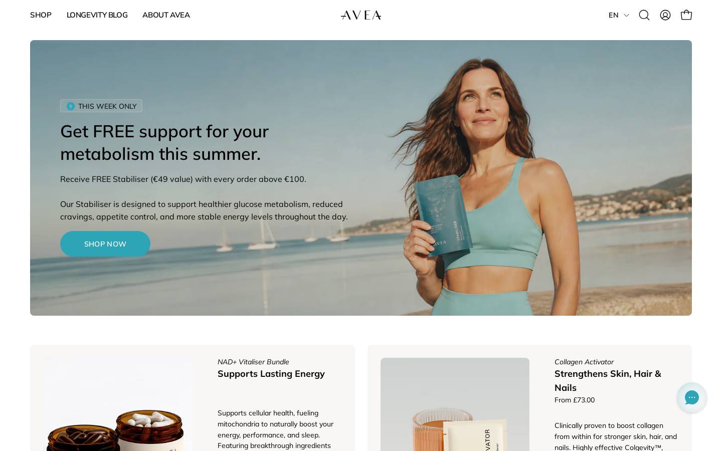 Avea Life homepage screenshot