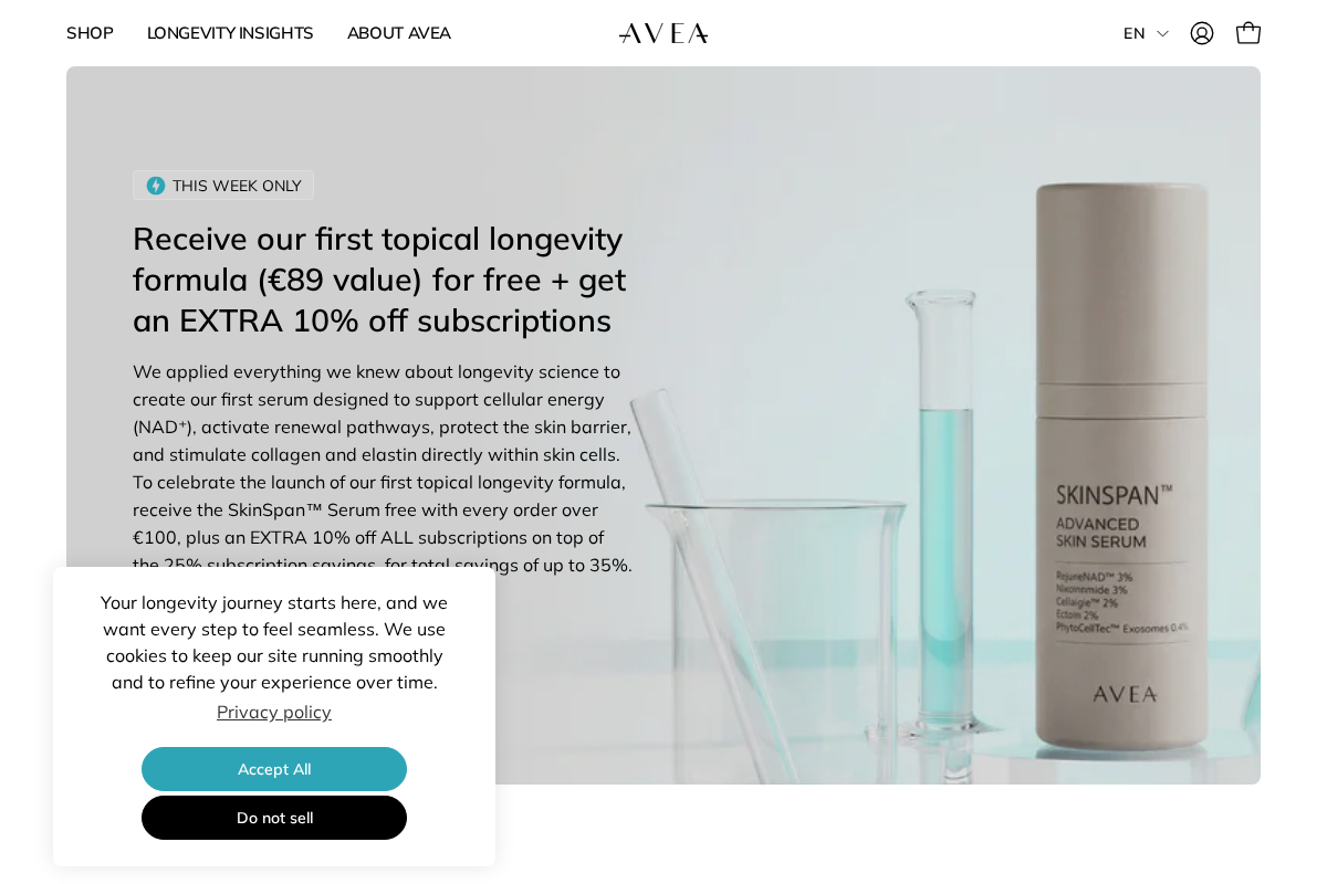 Avea Life homepage screenshot