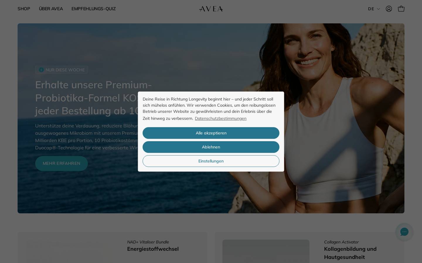 Avea Life homepage screenshot