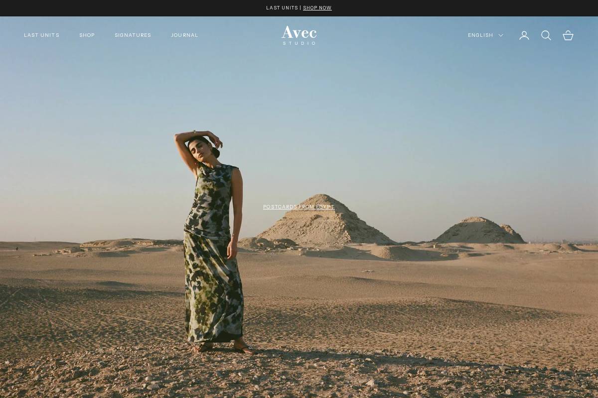 Avec Studio homepage screenshot