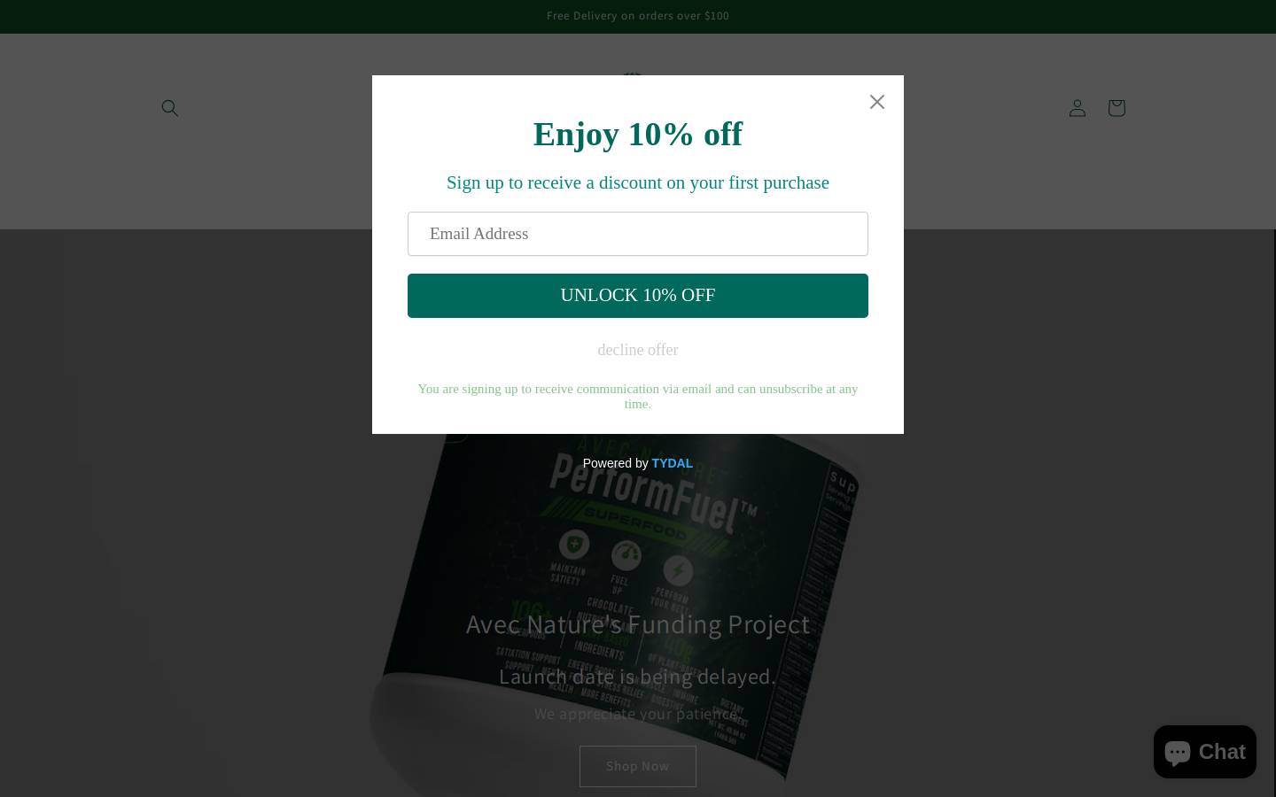 avecnature.com homepage screenshot