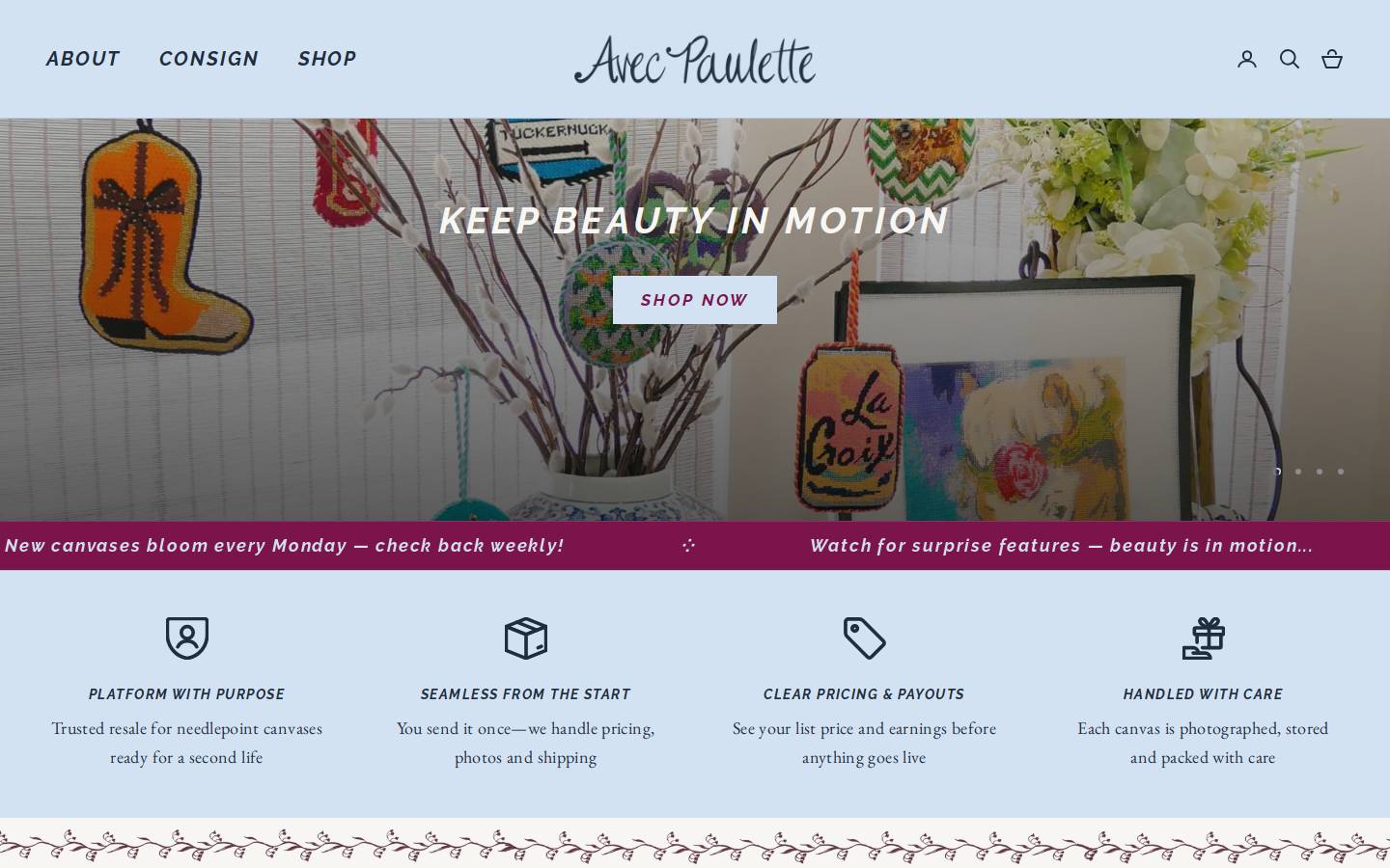 avecpaulette.com homepage screenshot