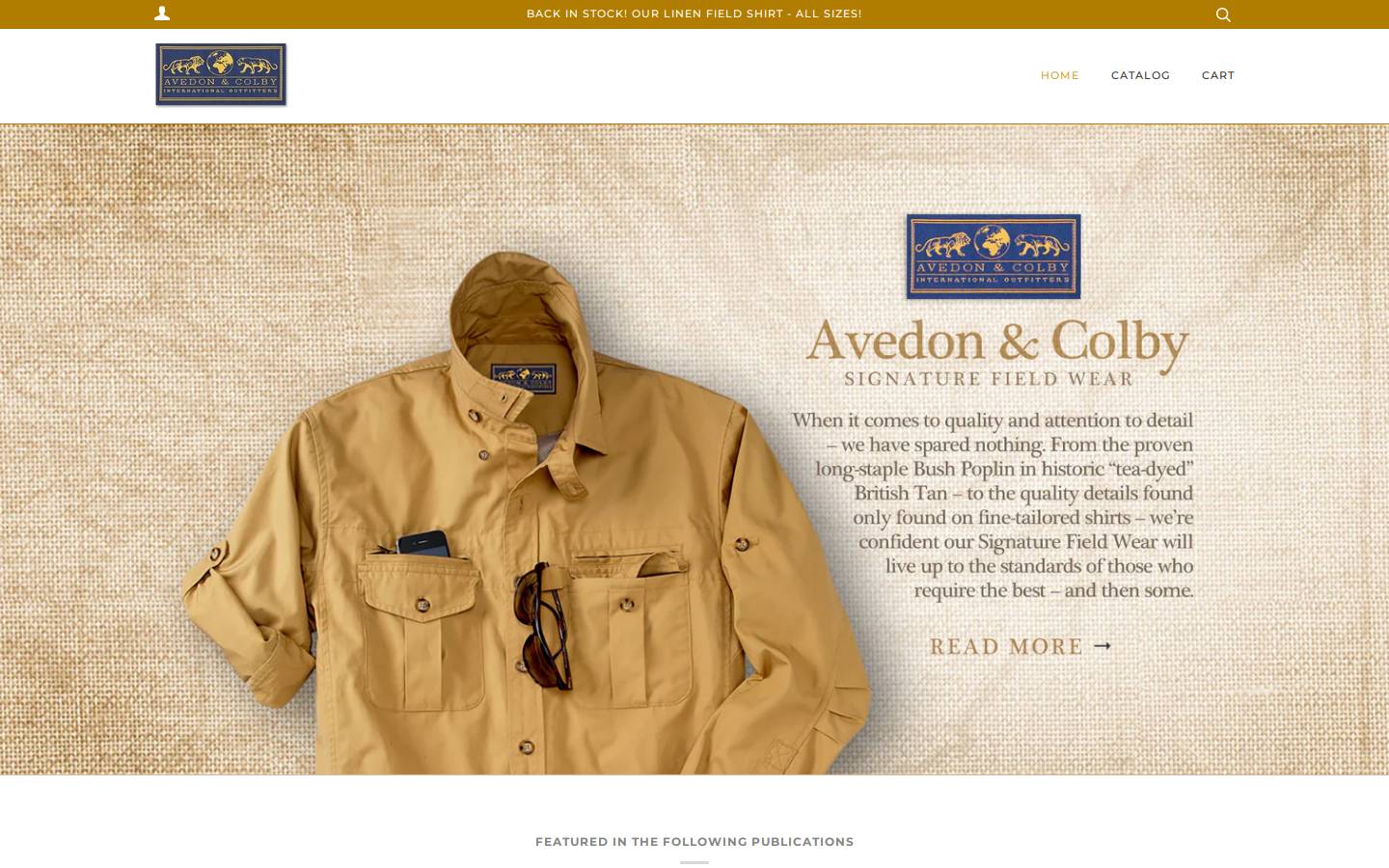 avedoncolbystore.com homepage screenshot