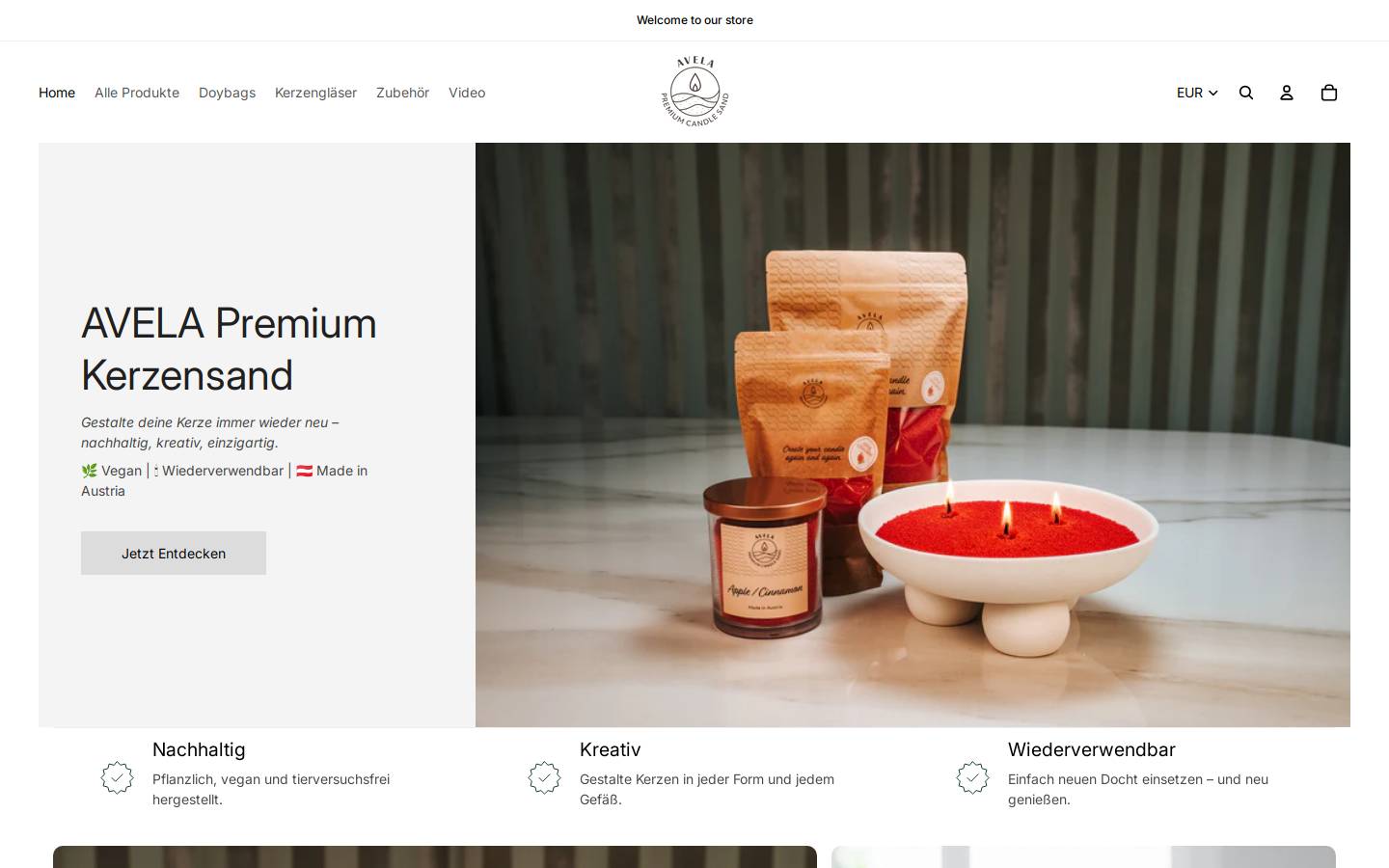 avela.at homepage screenshot