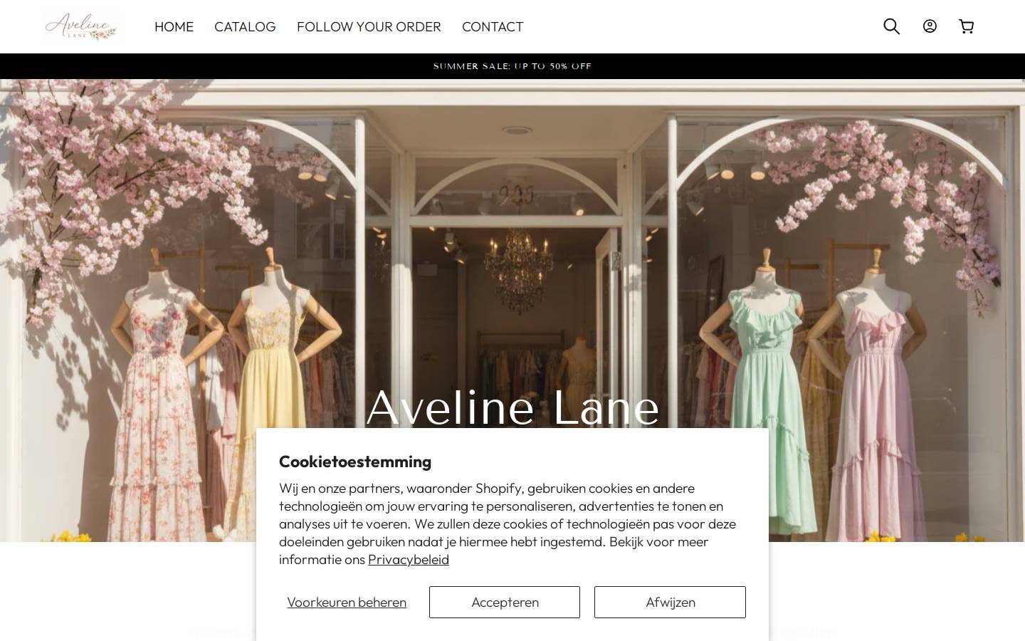 aveline-lane.com homepage screenshot
