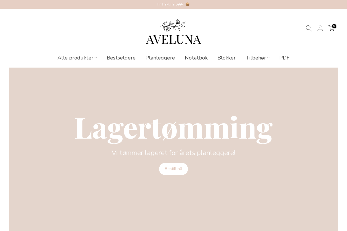 Aveluna homepage screenshot