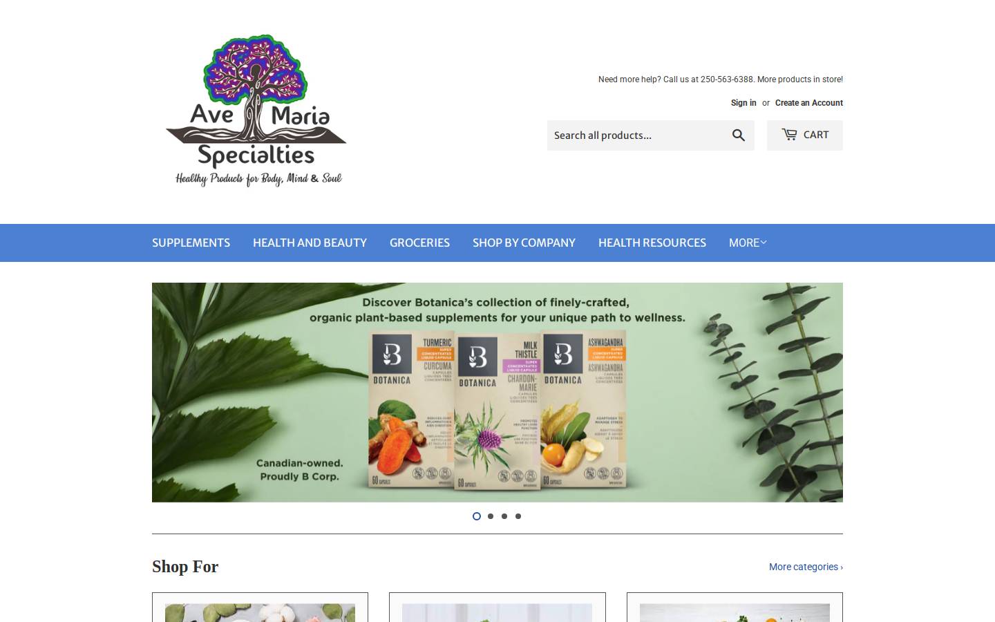 avemariahealth.com homepage screenshot