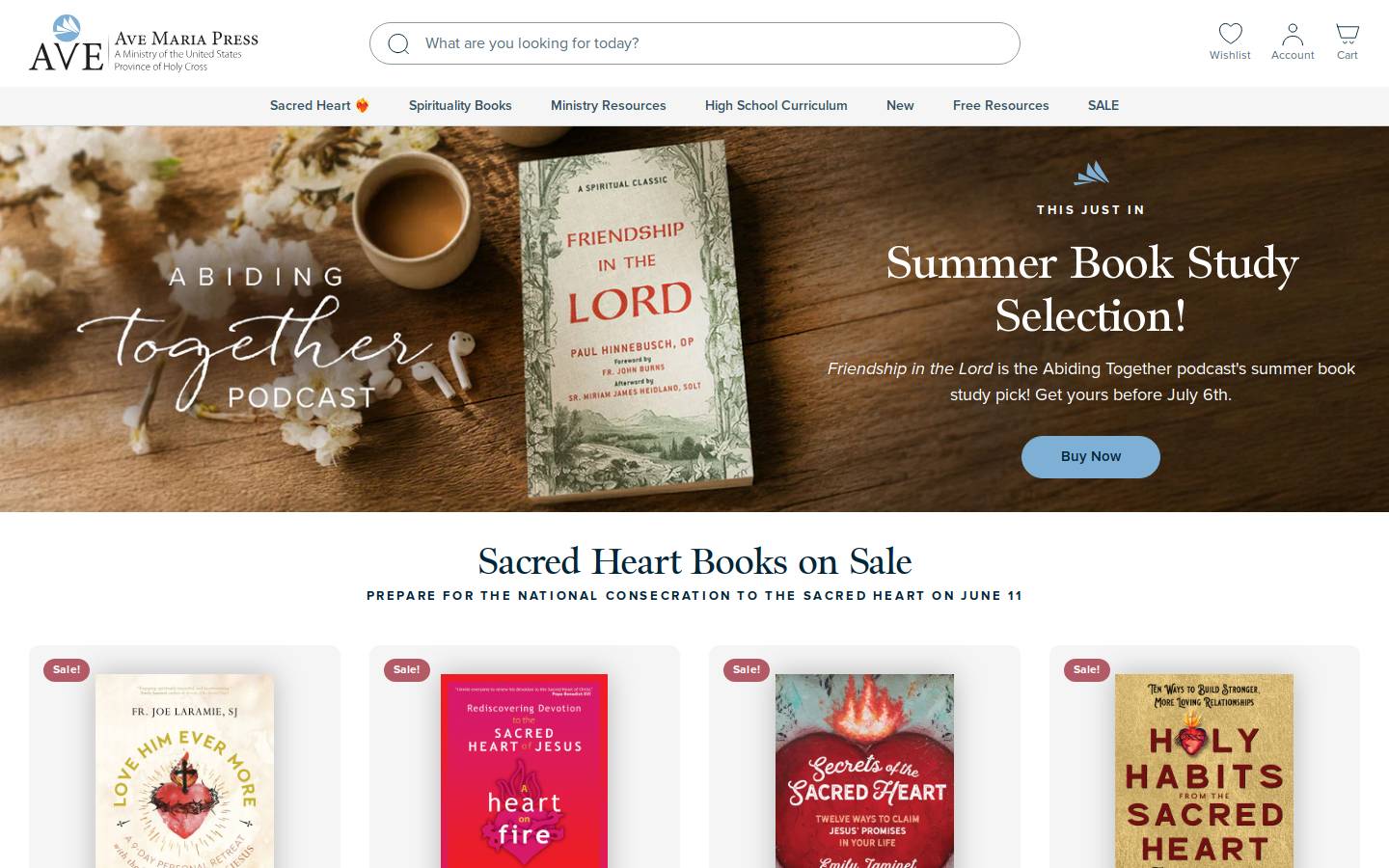 Ave Maria Press homepage screenshot