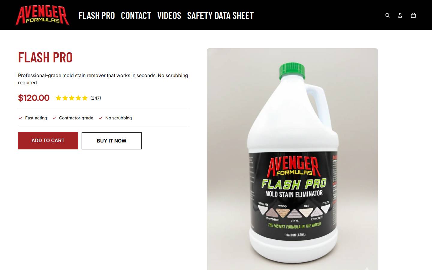 avengerformulas.com homepage screenshot