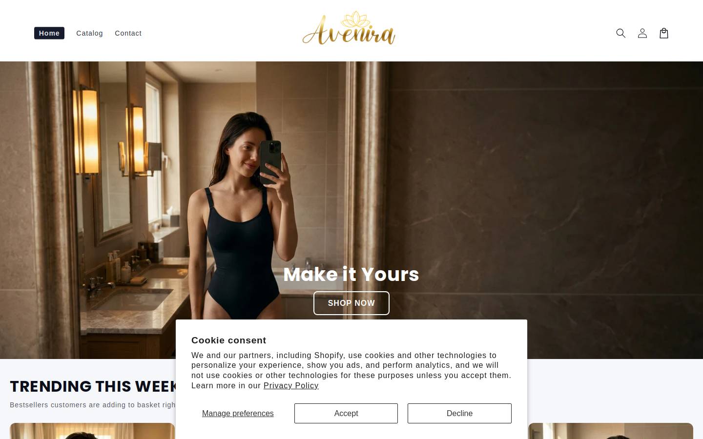 avenira.shop homepage screenshot