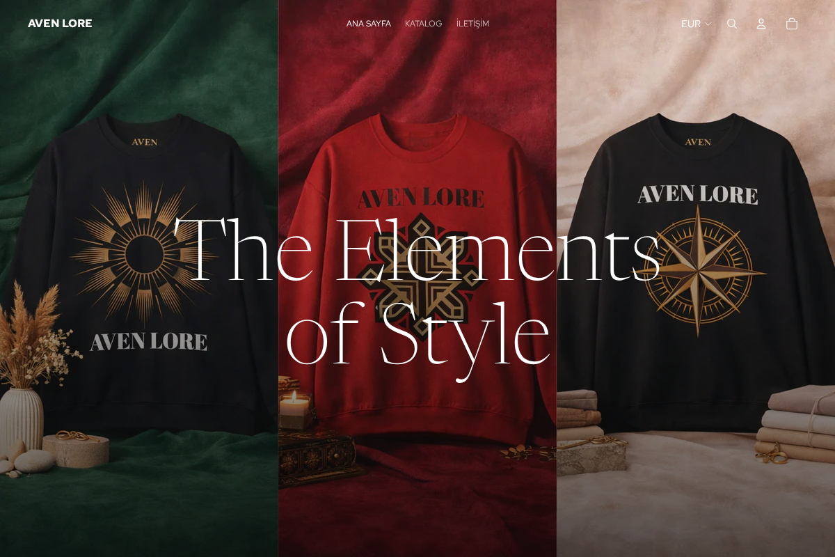 AVEN LORE homepage screenshot