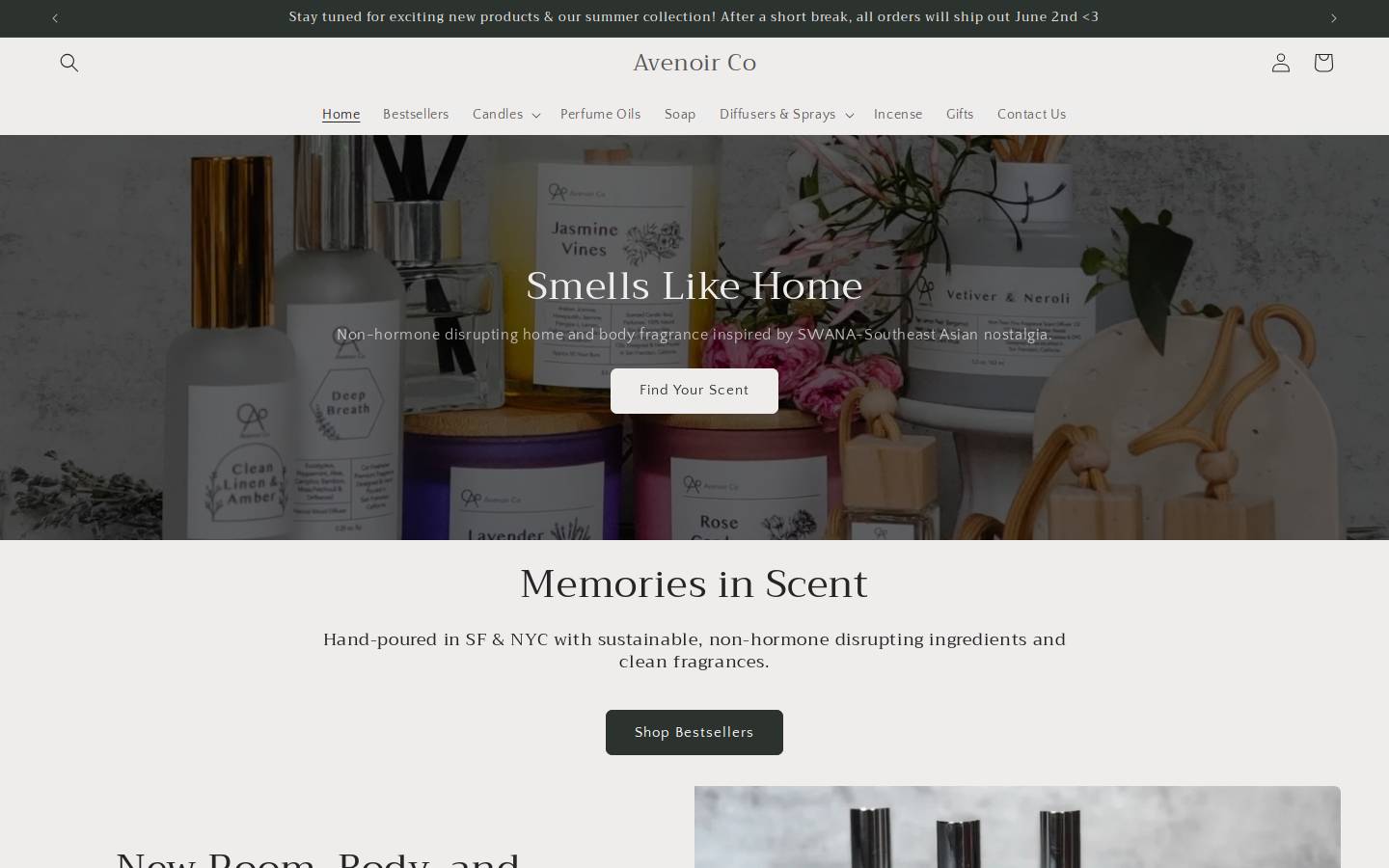 avenoirco.com homepage screenshot