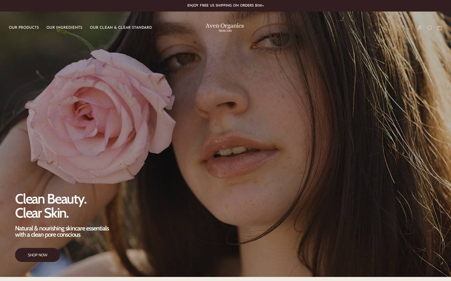 avenorganics.com homepage screenshot