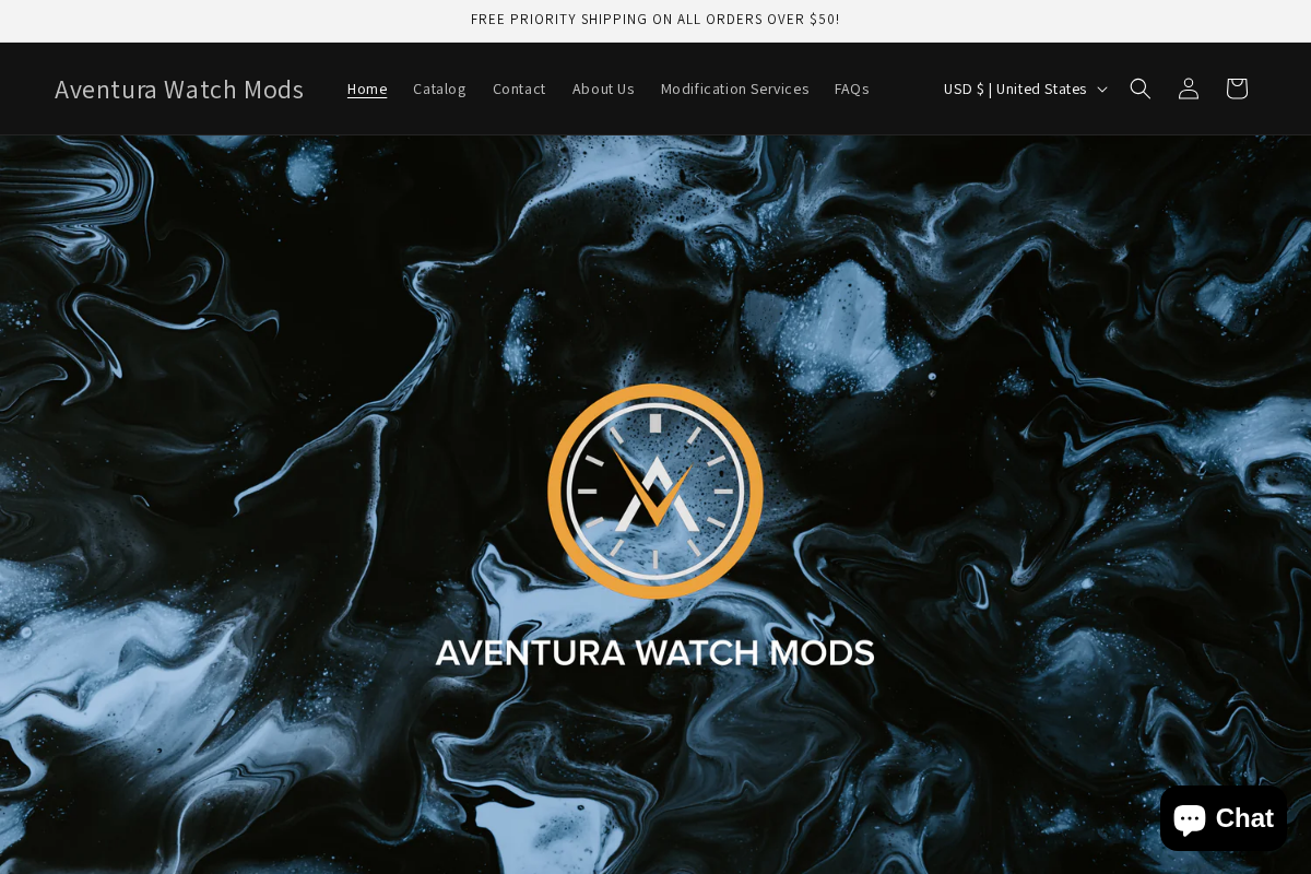 Aventura Watch Mods homepage screenshot