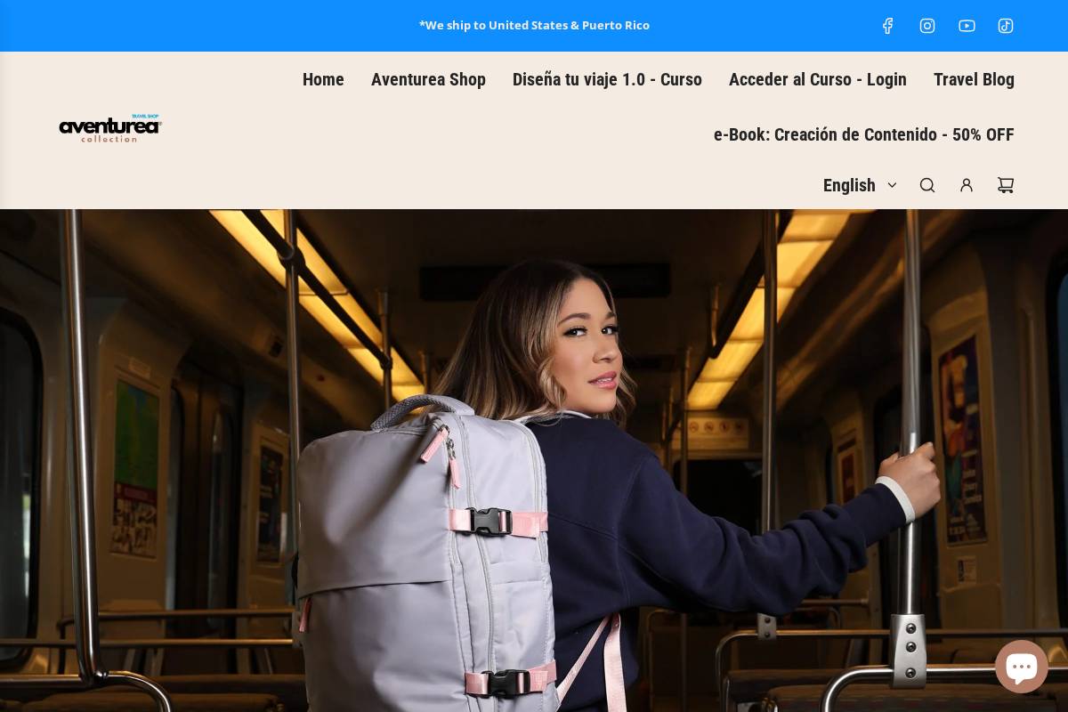 aventureacollection.com homepage screenshot