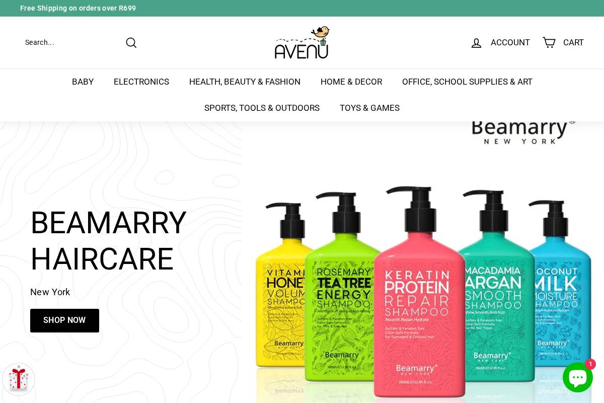 avenu.co.za homepage screenshot