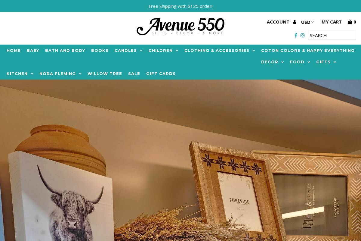 avenue550.com homepage screenshot
