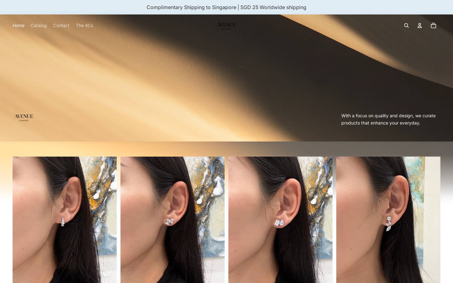 avenuediamonds.com homepage screenshot