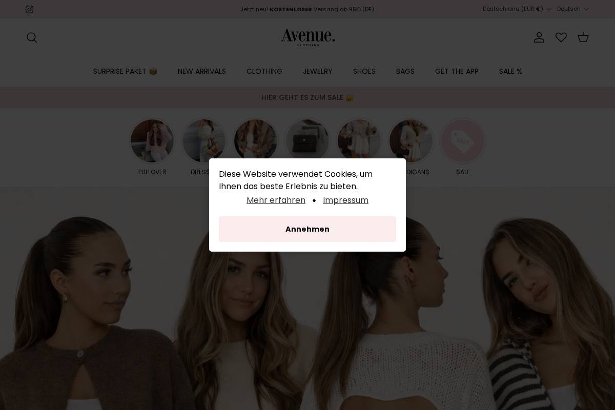 Avenuegirls homepage screenshot