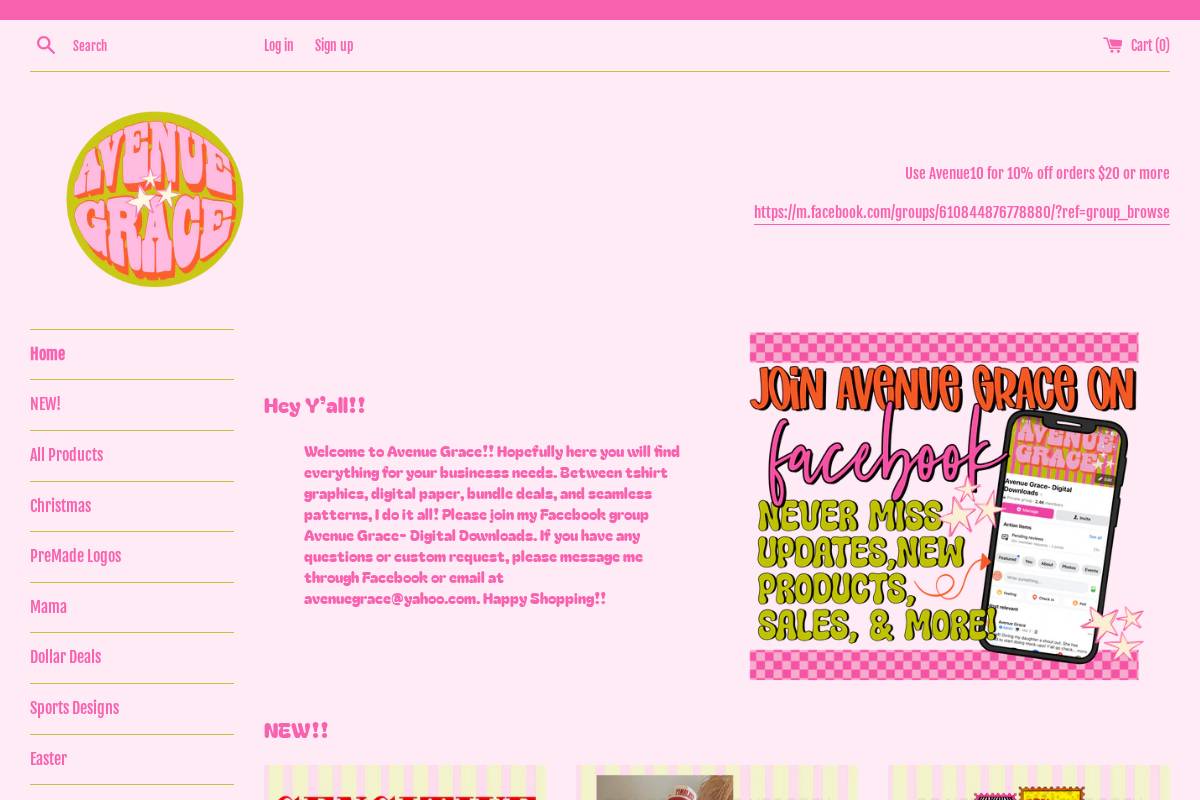 avenuegrace.shop homepage screenshot