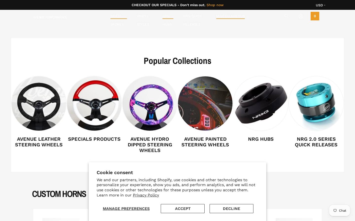 avenueperformance.com homepage screenshot