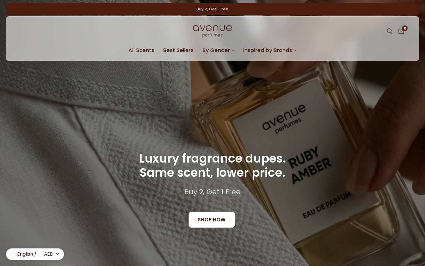 Avenueperfumes homepage screenshot