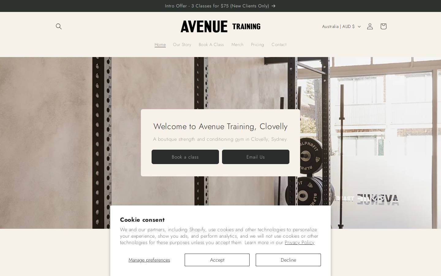 avenuetraining.com.au homepage screenshot