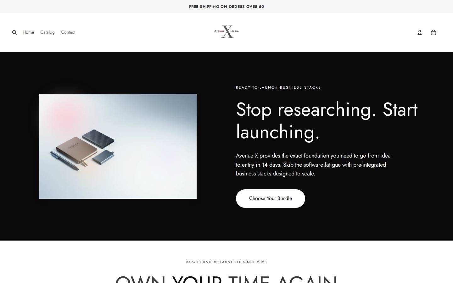 avenuexmedia.com homepage screenshot